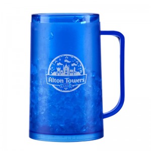 Customized 400ml double wall plastic ice mug