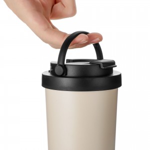 Tazza da caffè con bicchiere d'aspirazione isolata sottovuoto in acciaio inossidabile a doppia parete antigoccia da 480 ml