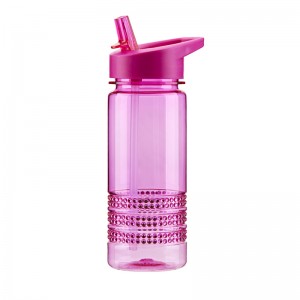 100% BPA free 600ml leak-proof plastic sport water bottle with straw