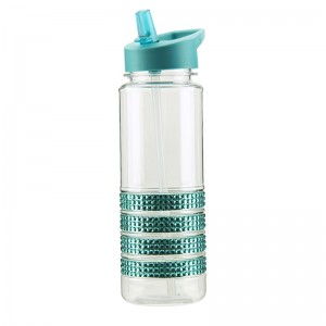100 % BPA-freie, auslaufsichere 700-ml-Sportwasserflasche aus Tritan mit Trinkhalm
