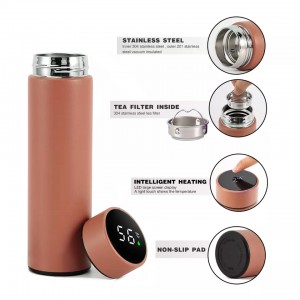 Custom Logo Intelligent Digital LED Temperature Display Thermos Water Bottle