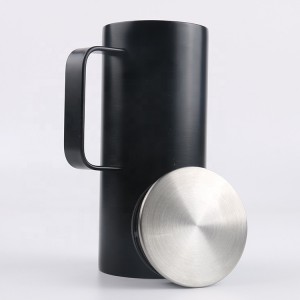 Персонализирана вакуумна чаша от неръждаема стомана с двойна стена от 400 ml с капак и стоманена дръжка