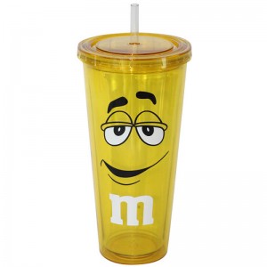 20oz double wall plastic tumber with straw