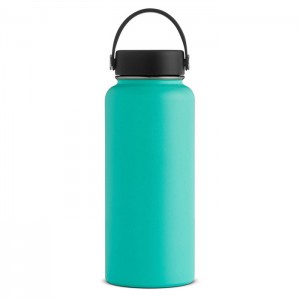 32 oz omenala ebipụtara igwe anaghị agba nchara okpukpu abụọ oghere oghere ikpuchi mmiri egwuregwu hiking karama mmiri thermos flask