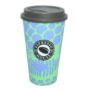 Customized 500ml plastic travel coffee mug with