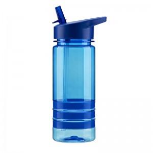 100 % BPA-freie 480 ml auslaufsichere Sportwasserflasche aus Kunststoff mit Strohhalm