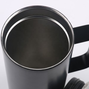 Omenala 400ml okpukpu abụọ igwe anaghị agba nchara oghere tumbler nwere mkpuchi na aka igwe