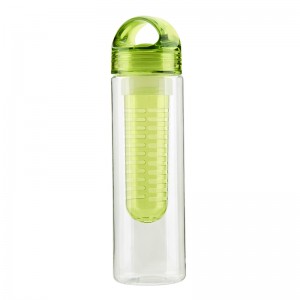 irinajo ore reusable ṣiṣu aṣa logo omi igo pẹlu eso infuser