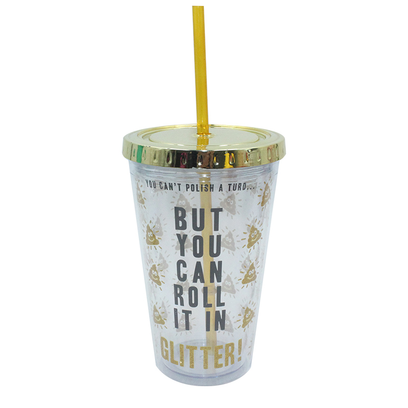 Newly Arrival Stainless Steel Tumbler 16 Oz -  Customized 16oz Double wall plastic tumber with straw – SUNSUM