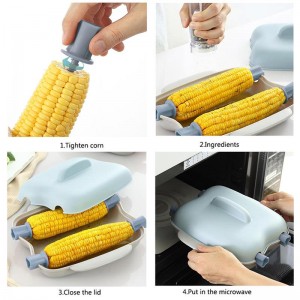 Microwave Corn Steamer Cooker Microwavable Quick 2 Corn Container Mora mahandro Katsaka Gadget Kitchen