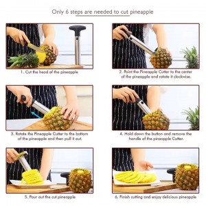 Easy Core Removal Stainless Steel 304 Pineapple corer slicer