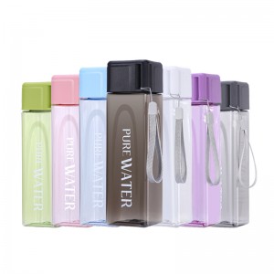 Logo manokana Hot Selling Clear Frosted Square Portable tavoahangy rano plastika misy tady