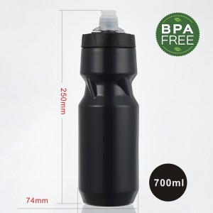 Ilogo ye-Wholesale Custom Ilogo 700ml Sports Water Bottle Ukudla Ibanga le-Bpa Okutholakalayo Asikho isilinganiso I-Squeeze Bike Water Bottle For Cycling