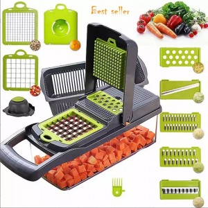 Multifunctional Vegetable Slicer Cutter Onion Chopper Vegetable Grater Veggie Chopper With Colander Basket veggie chopper