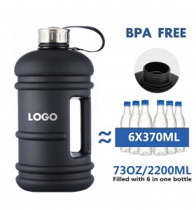 Halv gallon vannflaske BPA-fri stor sportsflaske Matkvalitetsmateriale Gym Bærbar utendørs stor flaske