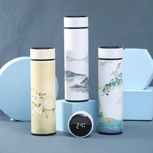 Custom Logo Intelligent Digital LED Temperature Display Thermos Water Bottle