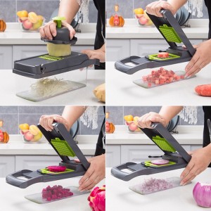 Multifunctionele Groentesnijder Snijder Ui Chopper Groente Rasp Veggie Chopper Met Vergiet Mand Veggie Chopper