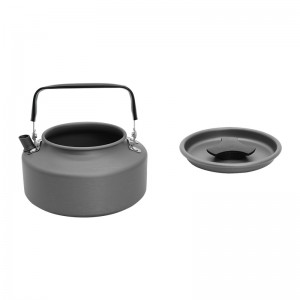 Fierbător de camping de 1,1 L, ceai, cafea, ceainic portabil de camping, fierbător de apă pentru gătit din aliaj de aluminiu