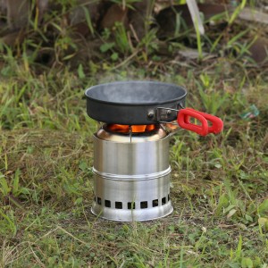 Camping Stove Portable Stove Stainless Steel Firewood Furnace Lightweight Camping Alcohol Stove with Nylon Carry Bag