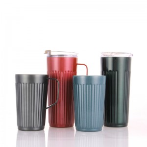 500ml double wall stainless steel vacuum drinking tumbler with straw