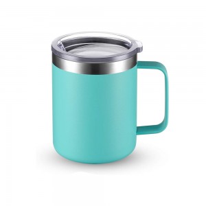 12oz Ob Chav Phab Ntsa Stainless Hlau Insulated Kas fes Mug nrog kov