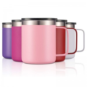12oz Double Wall Stainless Steel Insulated Coffee Mug with Handle