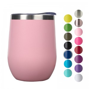 custom 12 oz stainless steel vacuum insulated wine mug