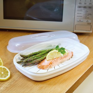 Vase de gătit cu abur cu microunde pentru pește 0%BPA