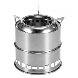 Camping Stove Portable Stove Stainless Steel Firewood Furnace Lightweight Camping Alcohol Stove with Nylon Carry Bag