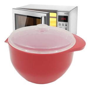 Microwave Sup Oatmeal Bowl Stew Pot dengan Spout dan Splash Cover 1.2L 100%BPA