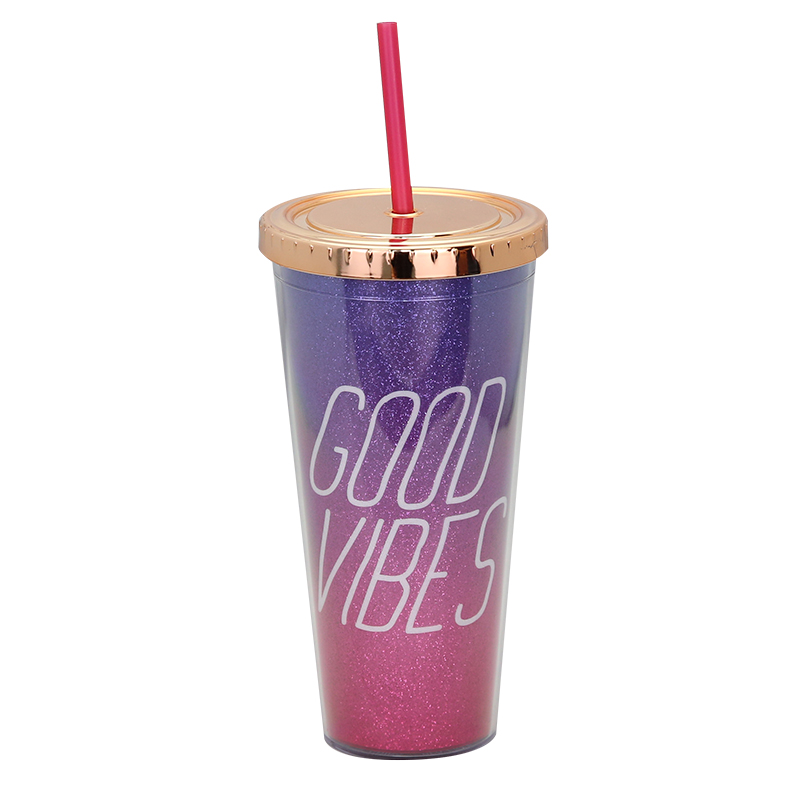 Oem/Odm Supplier Custom Tumbler Stainless - 20oz double wall plastic tumber with straw – SUNSUM