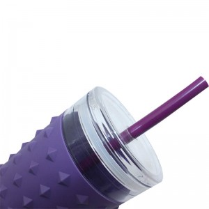 900ml plastic tumbler with silicone sleeve