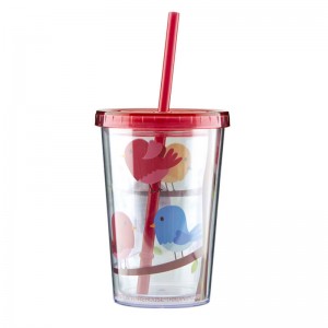 customized 12oz Ob chav phab ntsa yas tumbler nrog straw