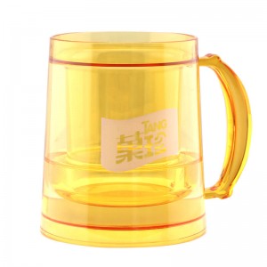 Customized 200ml double wall plastic ice beer mug