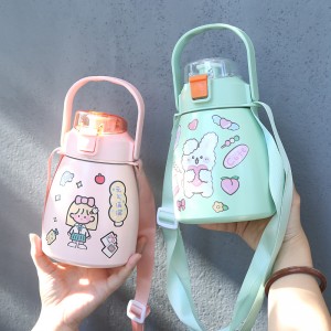 Double Walled Removable straw Hot selling Water Bottle 32OZ vacuum stainless steel custom logo