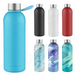 Double wall vacuum insulated wide mouth steel water bottle