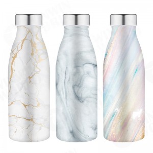 Double wall vacuum insulated wide mouth steel water bottle