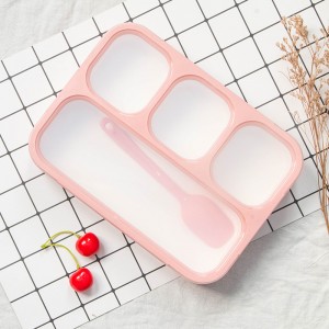 Double Layer 4 Compartment Plasticproof Leakproof Bento Lunchbox